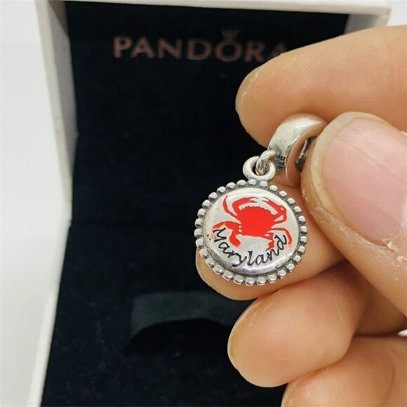 ✨🔥Pandora Maryland Crab Dangle Charm, Mixed Enamel Dangle Charm - Picture 5 of 6
